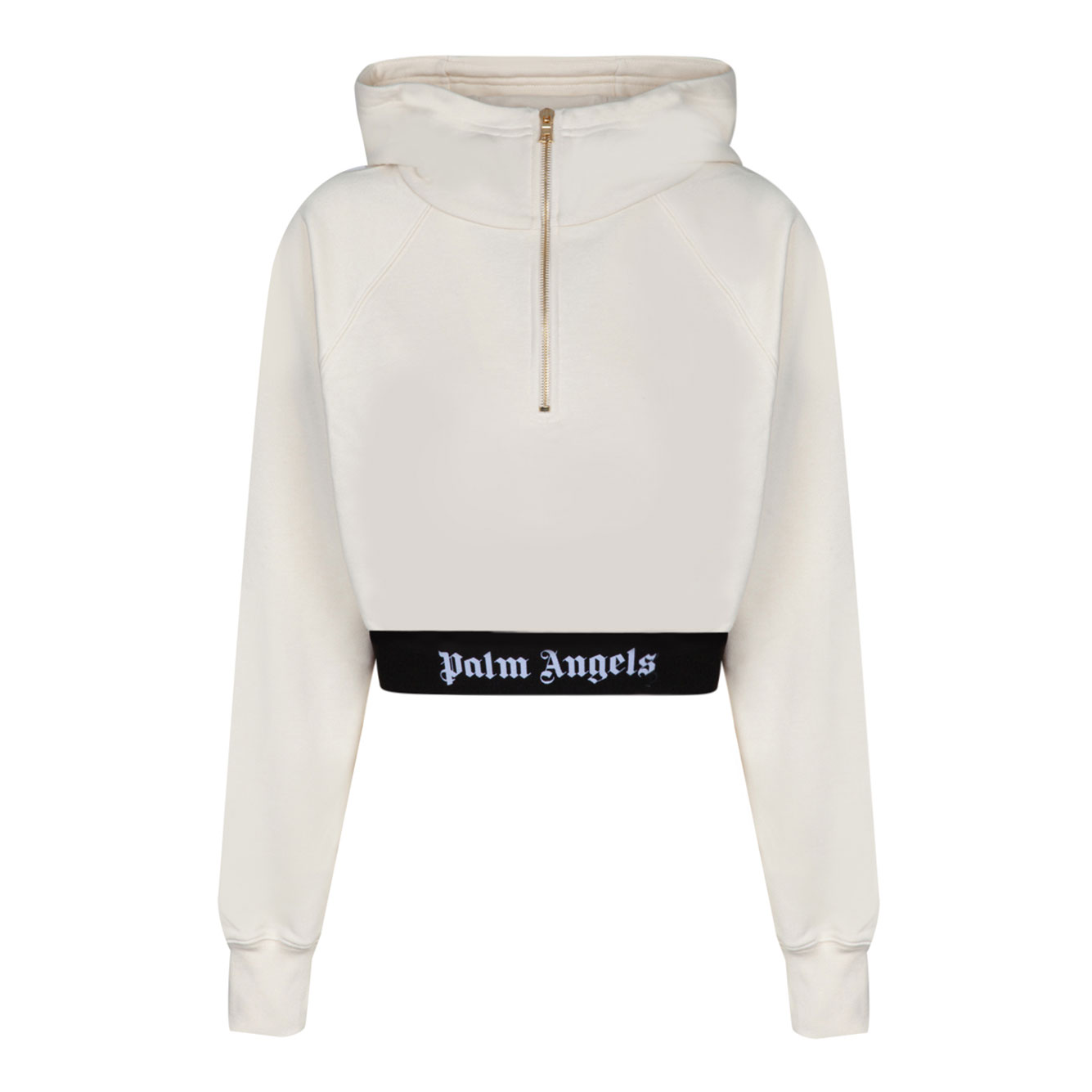 PALM ANGELS 라이트 베이지 크롭 후드
